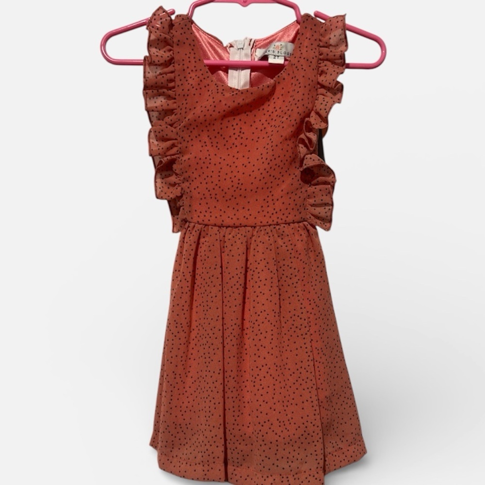 Charming Ruffled Kids Dress in Red